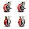 Service Caster 8 Inch Heavy Duty Red Poly on Metal Caster Swivel Lock/Brake 2 Rigid, 2PK SCC-KP92S830-PUR-RS-SLB-BSL-2-R-2 - alternate 1